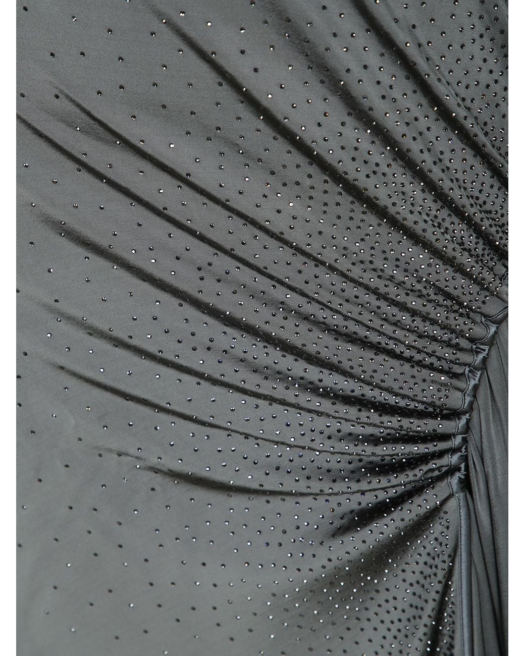 Giorgio Armani Gray Draped Embellished Dress