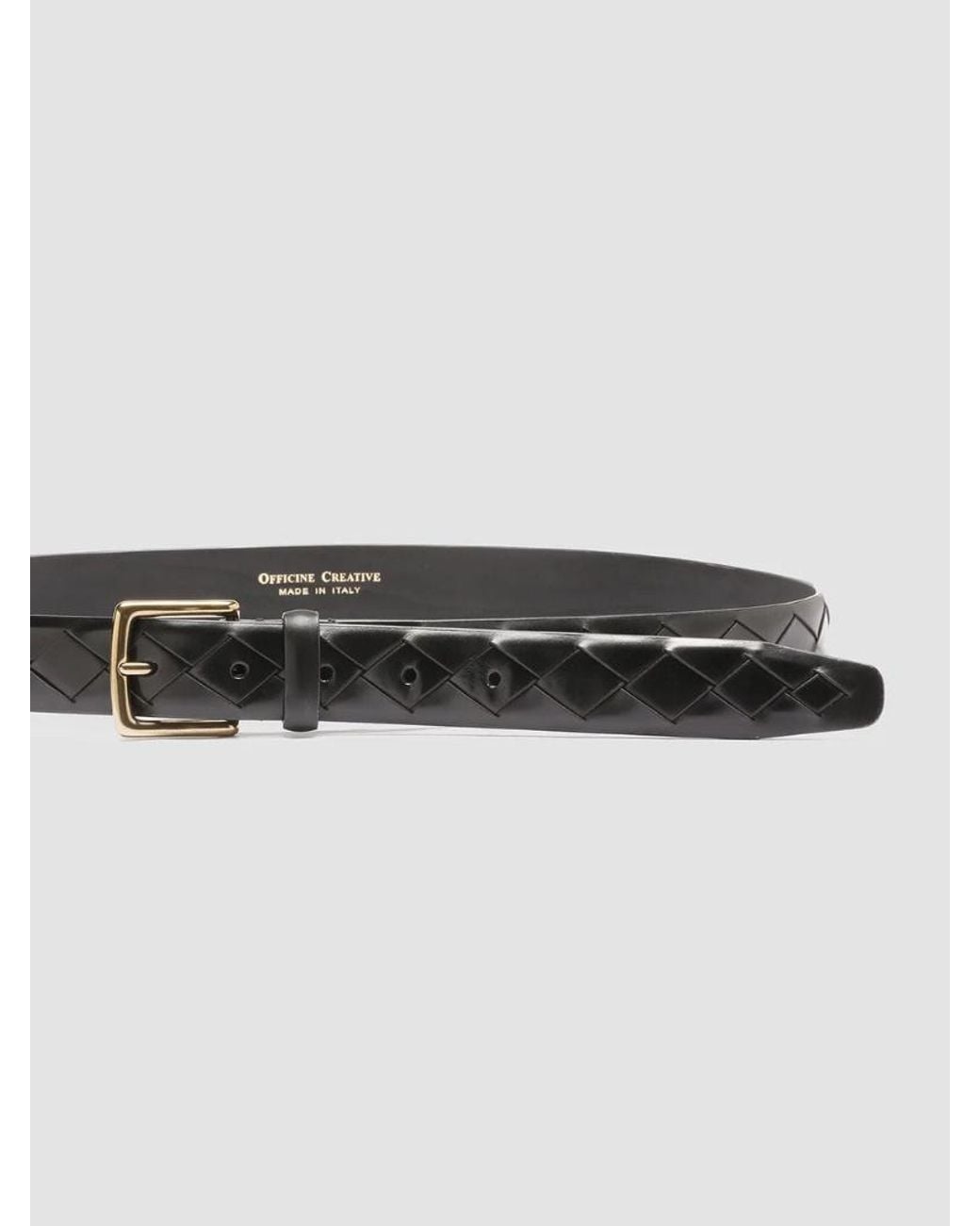 Officine Creative White Woven Leather Belt for men