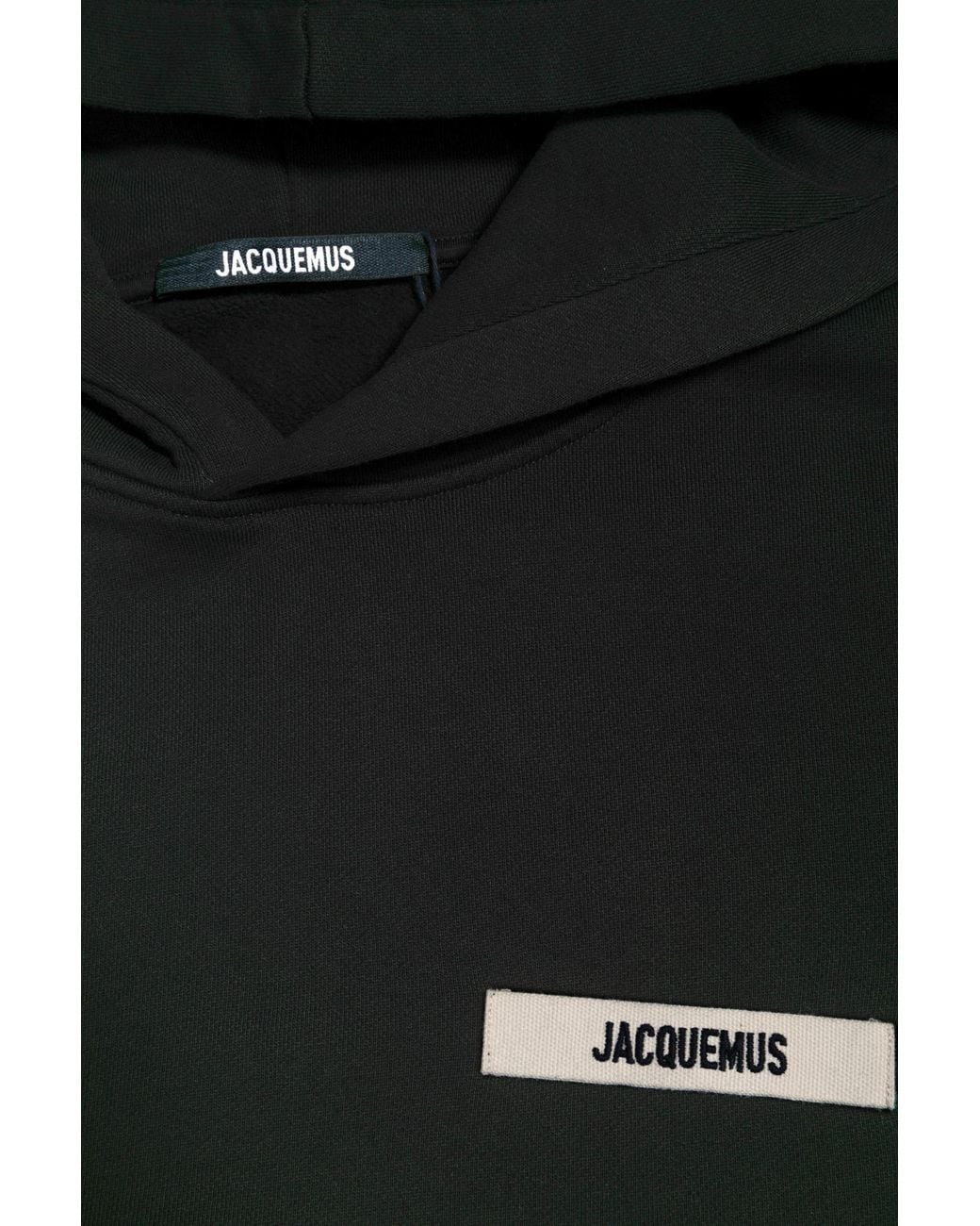 Jacquemus Blue Logo Patch Long Sleeved Hoodie for men