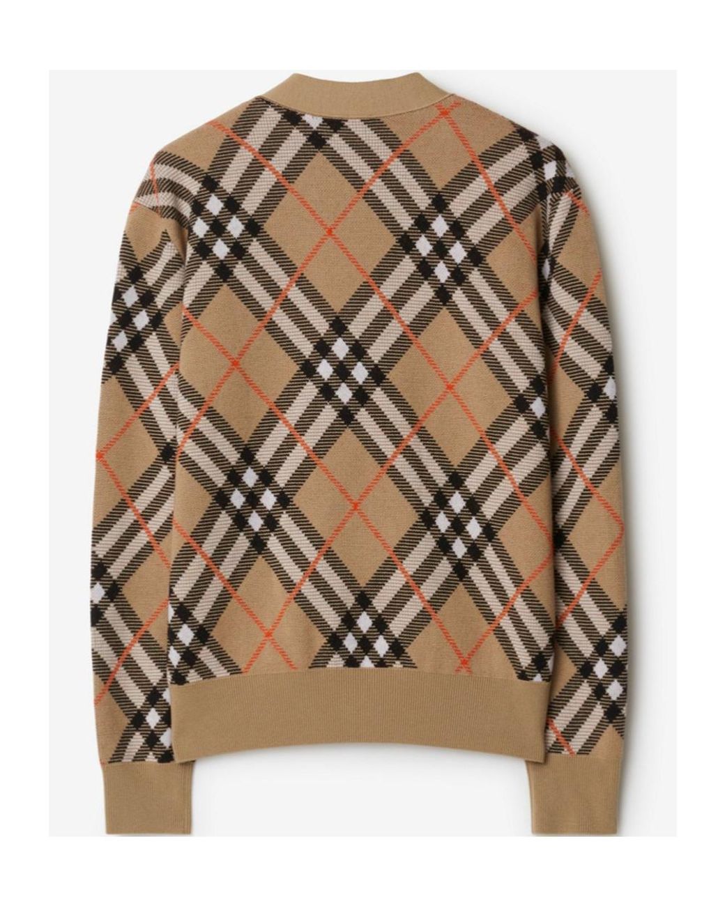 Burberry Brown Wool-Blend Check Cardigan for men