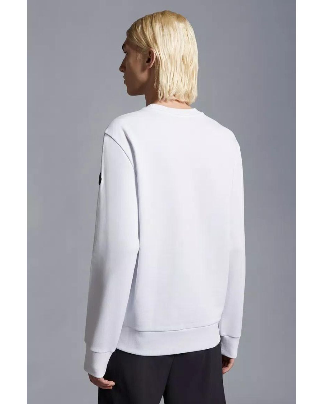Moncler White Logo Sweatshirt for men