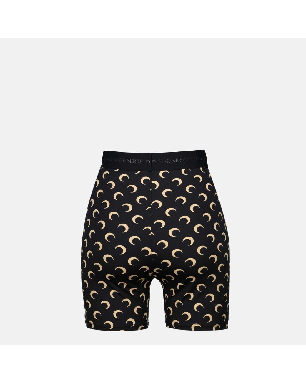 MARINE SERRE Black Moon-Printed Stretch Cyclist Shorts