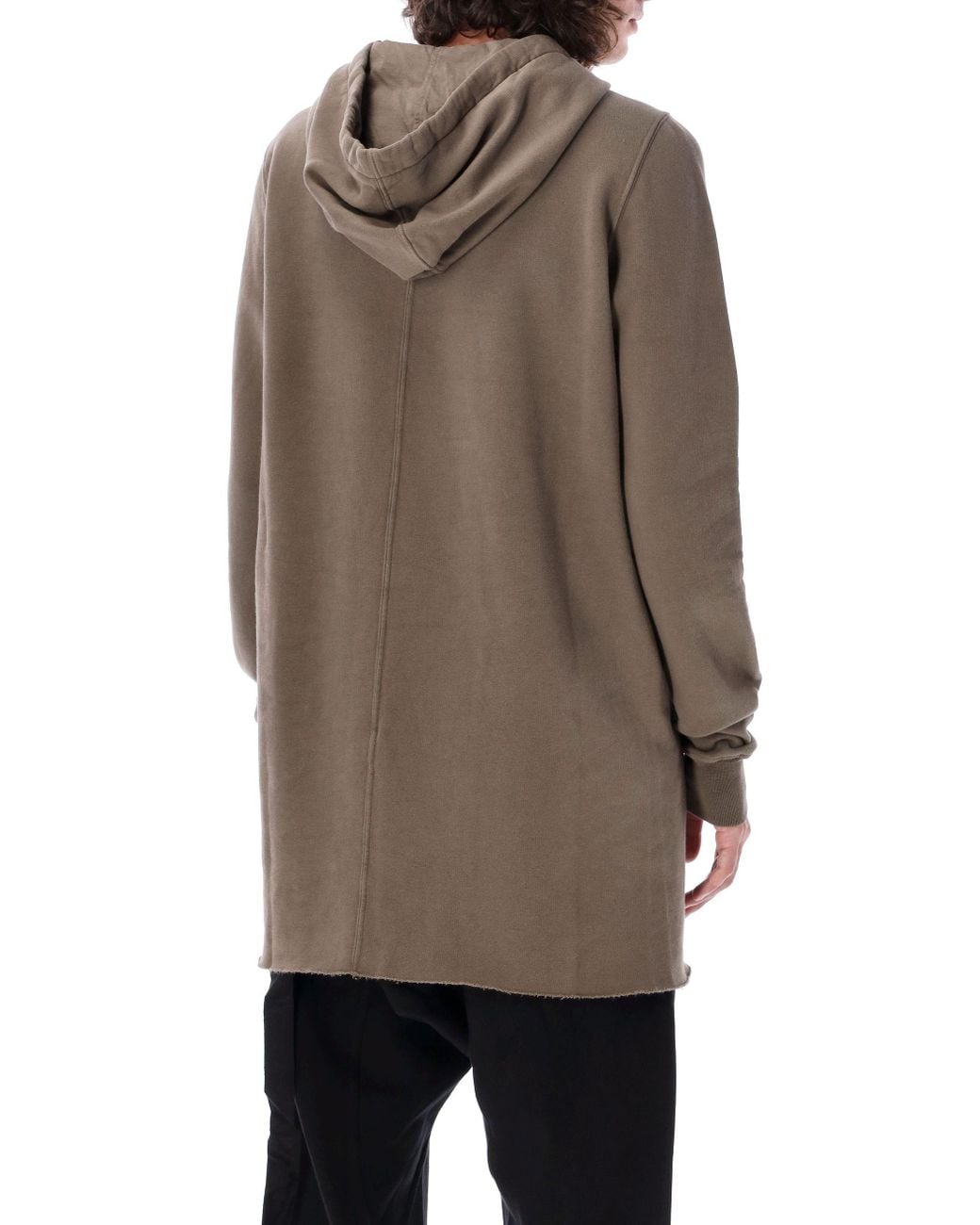 Rick Owens Brown Cut-Out Detailed Long Hoodie for men