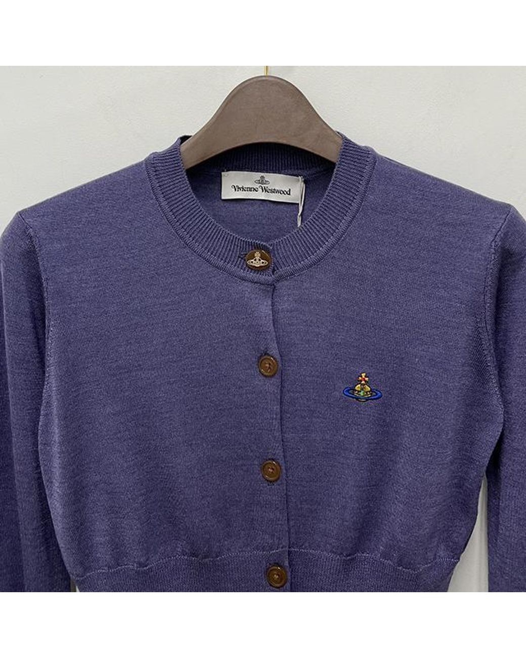 Vivienne Westwood Blue Long-Sleeved Knitted Cardigan