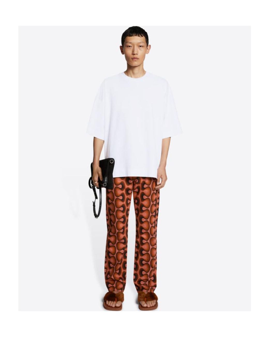 Dries Van Noten Red Pattern Denim Trousers for men