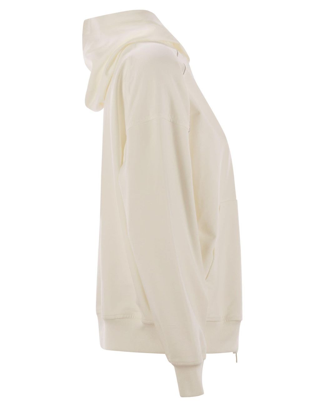 Brunello Cucinelli White Monili-Embellished Zipped Hoodie