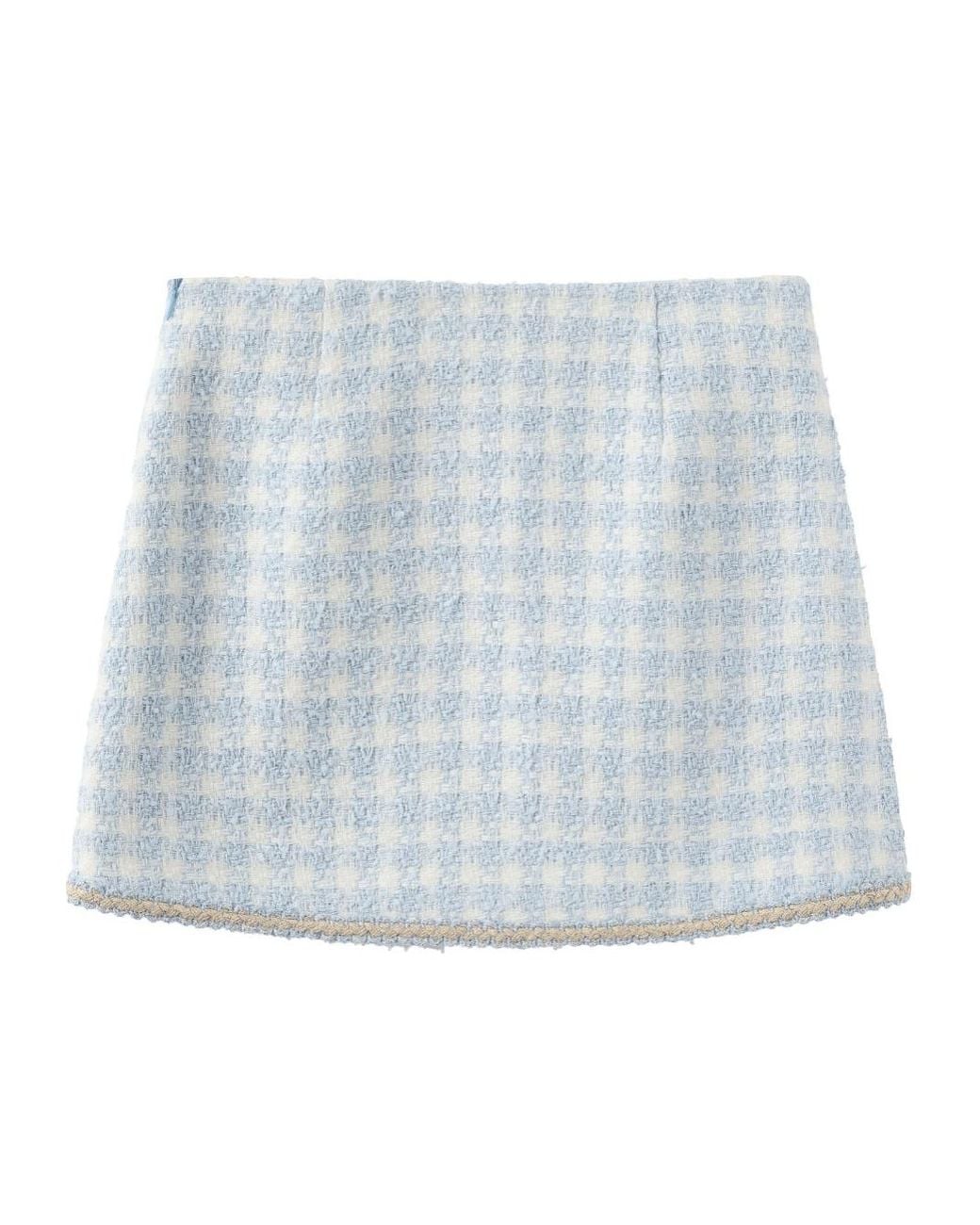 Marissa Chiara Blue Plaid Skirt