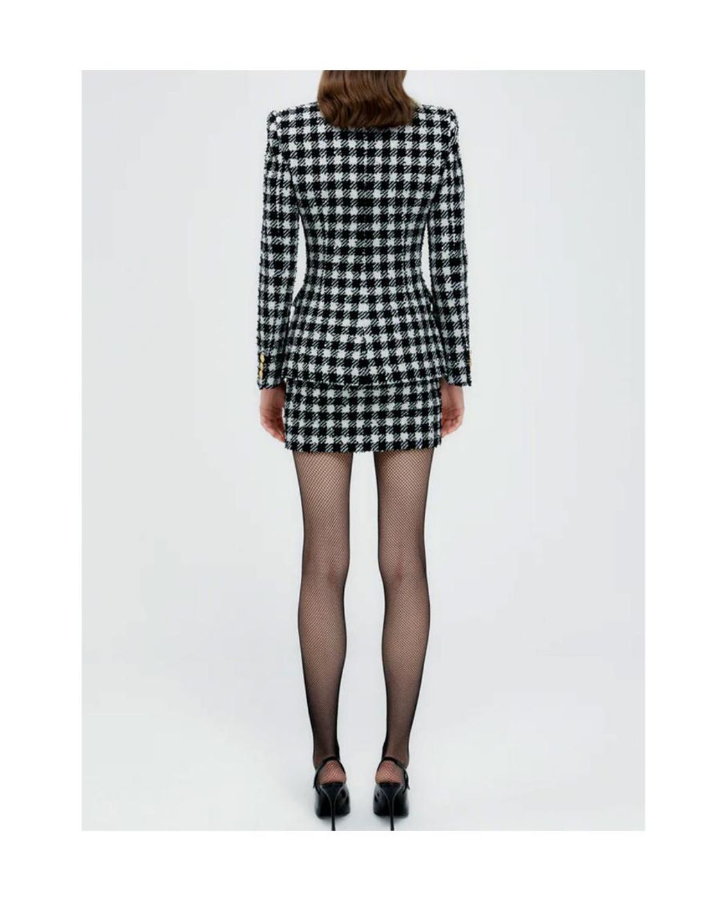 Alessandra Rich Multicolor Houndstooth Pattern Mini Skirt