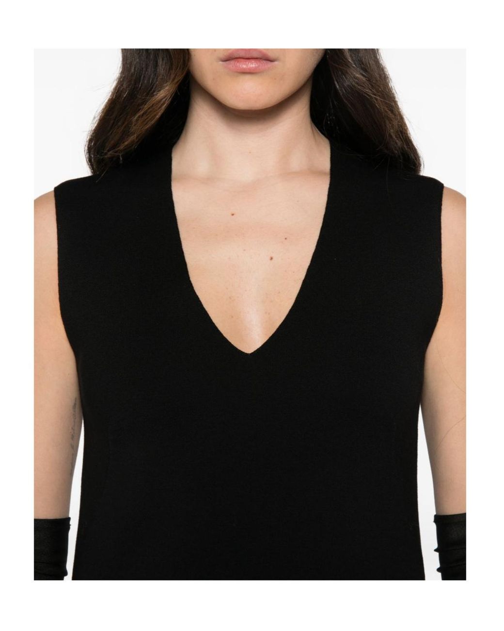 Fendi Black V-Neck Sleeveless Dress