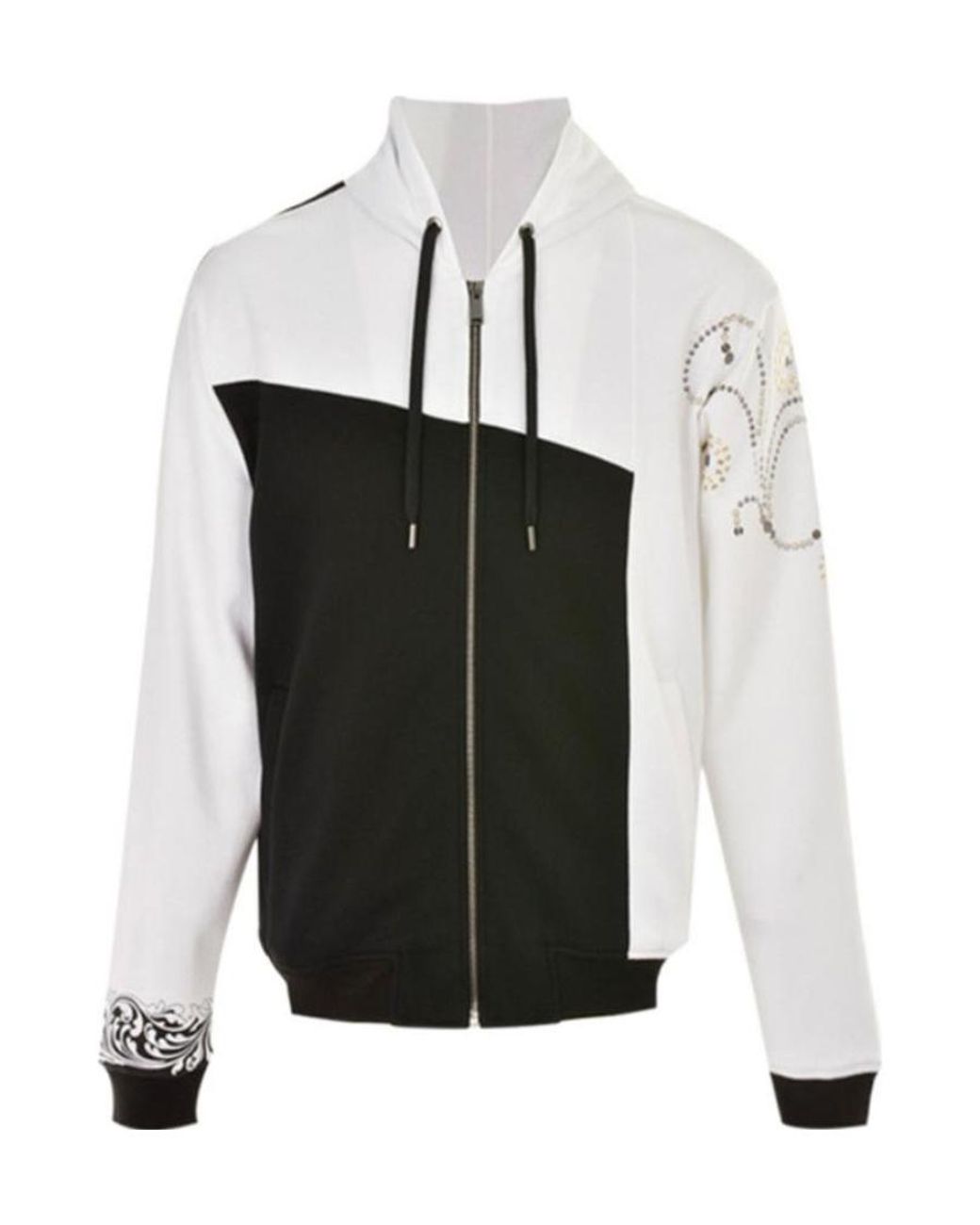 Versace White Logo Hooded Casual Jacket for men