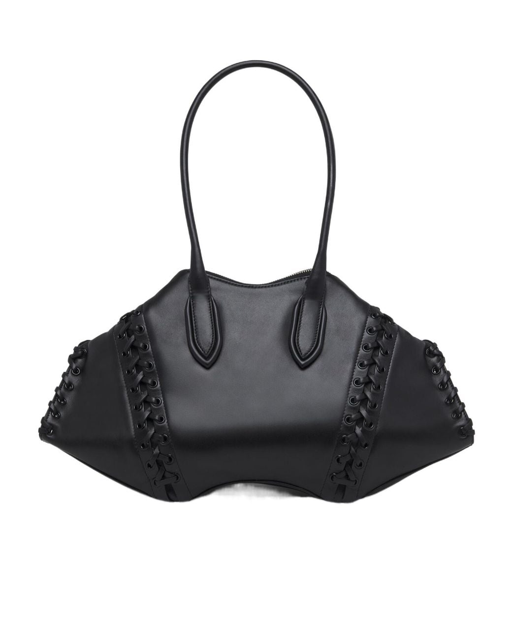 McQueen Black Manta Lace-Up Shoulder Bag