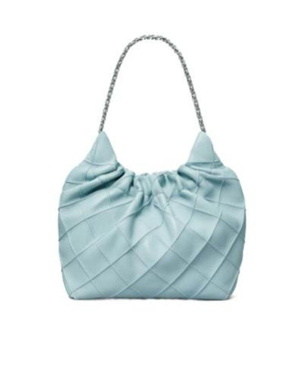Tory Burch Blue Mini Fleming Drawstring Hobo Bag