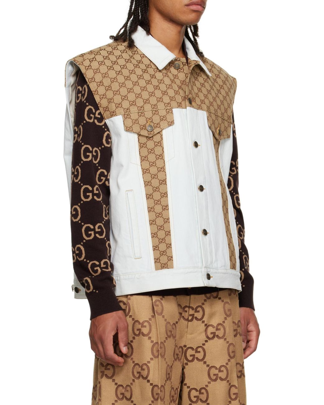 Gucci White Washed Denim Vest for men