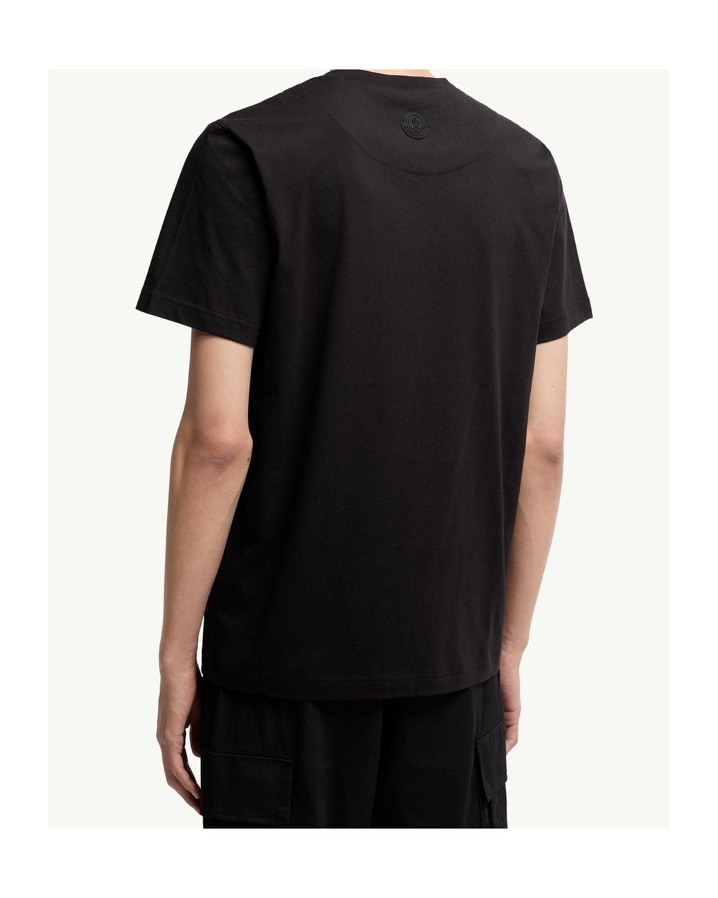 Moncler Black Three-Dimensional Logo Cotton T-Shirt for men