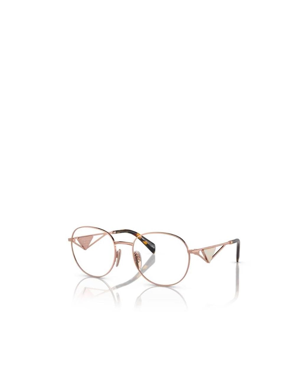 Prada Natural Eyewear Round Frame Glasses