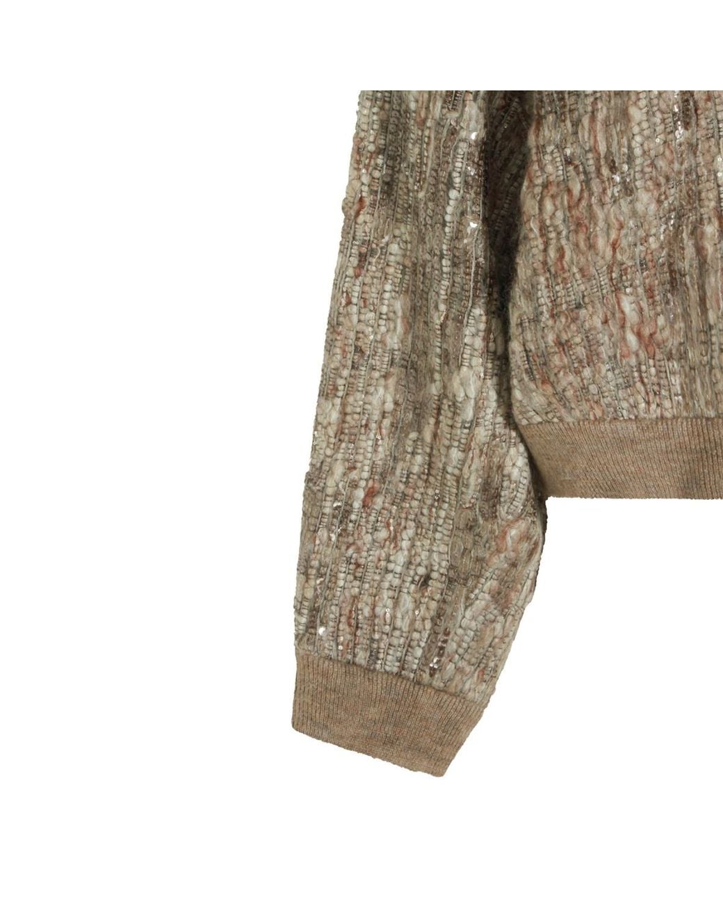 Brunello Cucinelli Brown Embellished Zip-Up Jacket