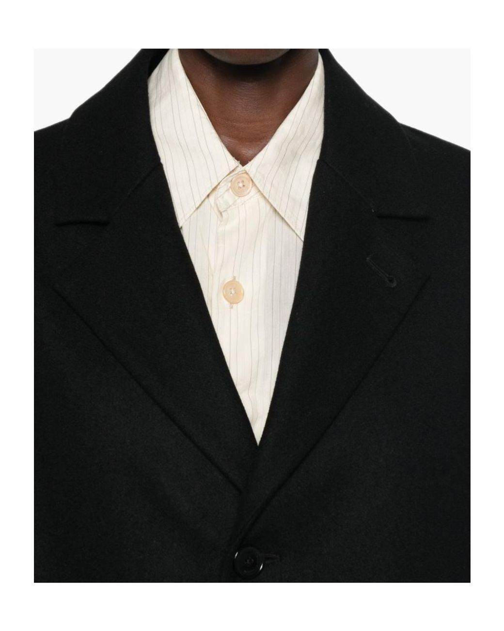 Barena Black Single-Breasted Notched-Lapels Coat