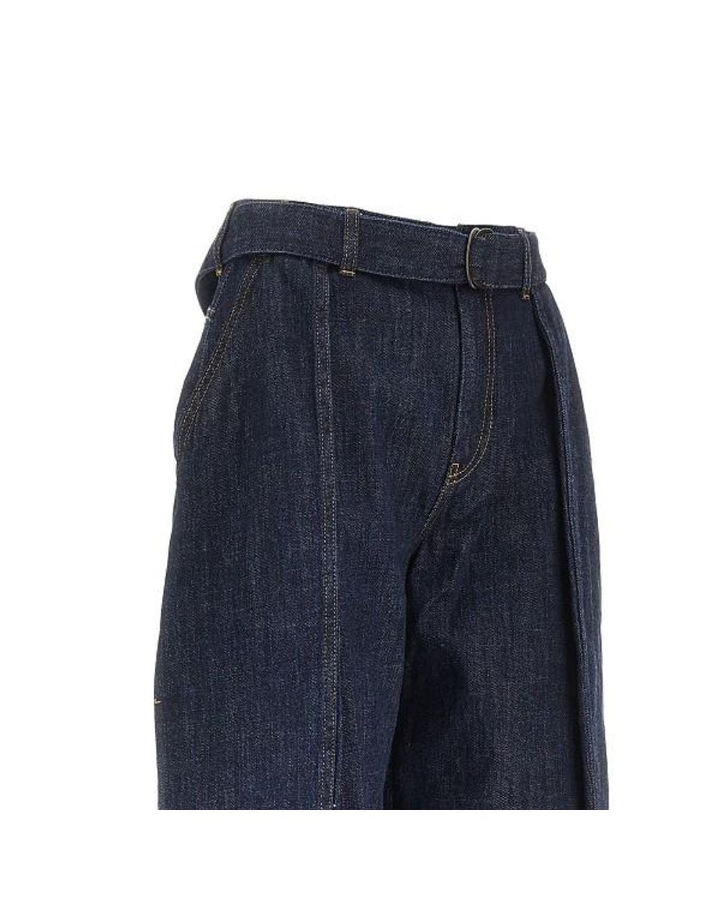 Loewe Blue Logo Patch Wide Leg Jeans