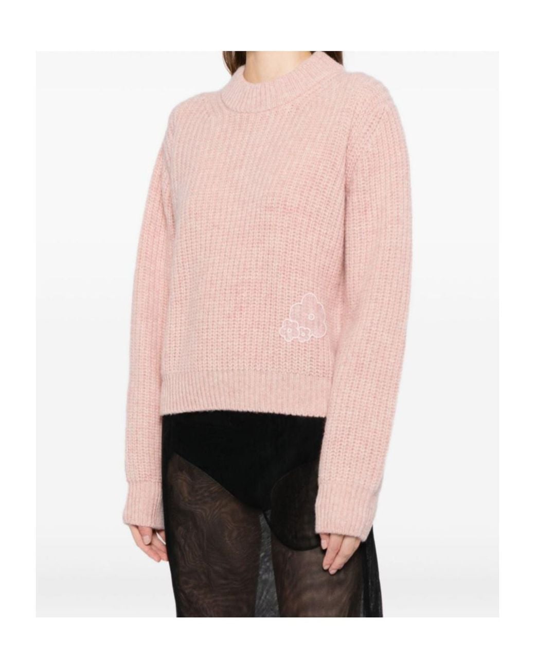 CECILIE BAHNSEN Pink Floral Knit Pullover