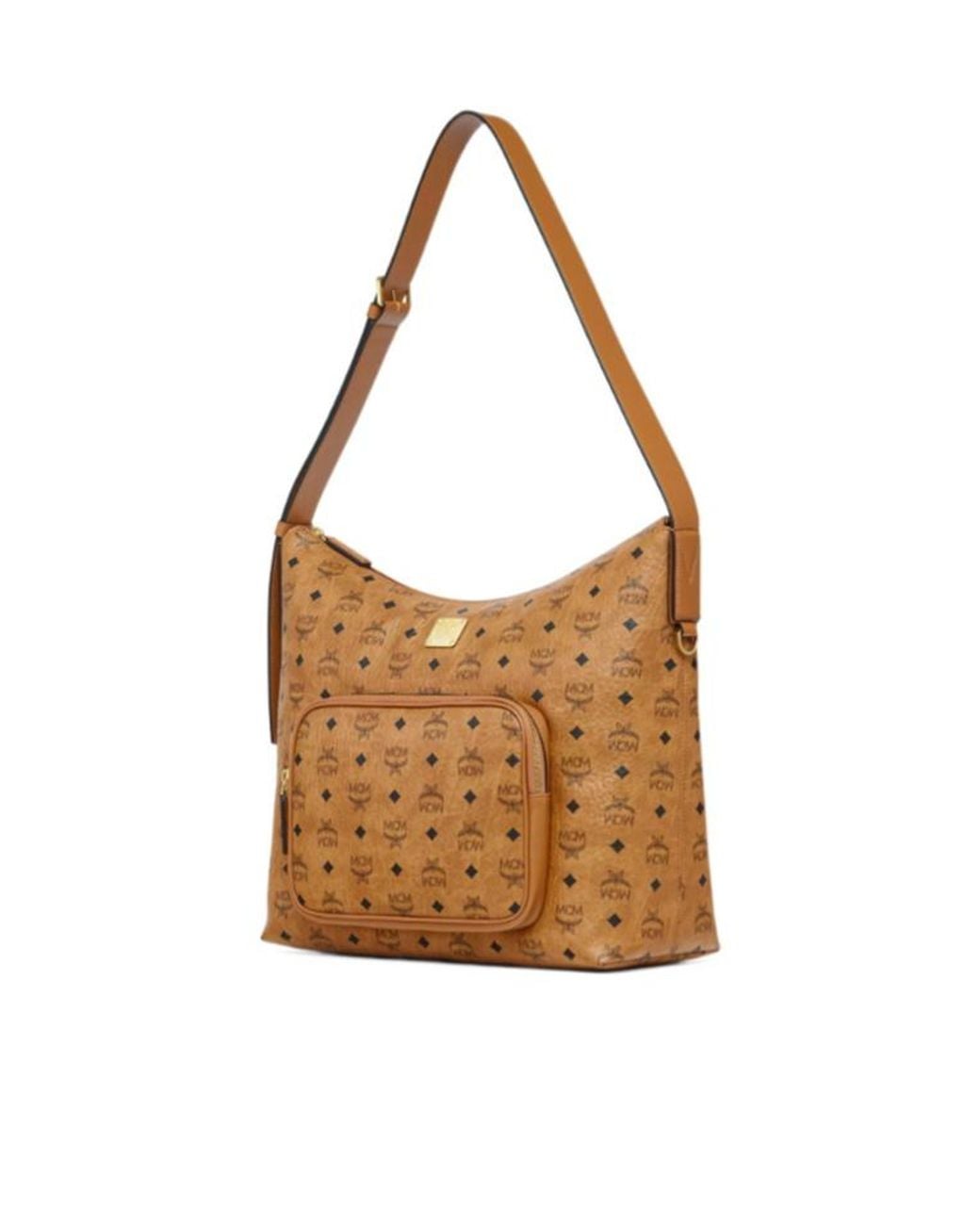 MCM Brown Aren Logo-Print Tote Bag for men