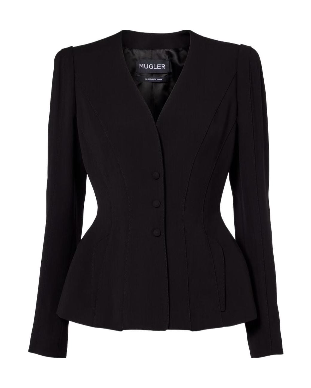 Mugler Black Re/Edit Single-Breasted Long Sleeve Suit Jacket