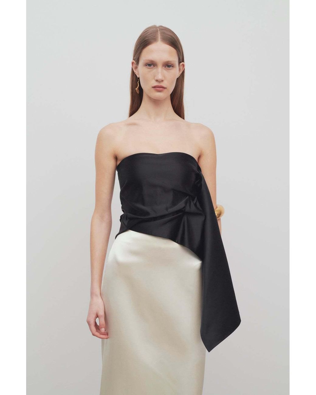 The Row Black Draped Asymmetrical Top