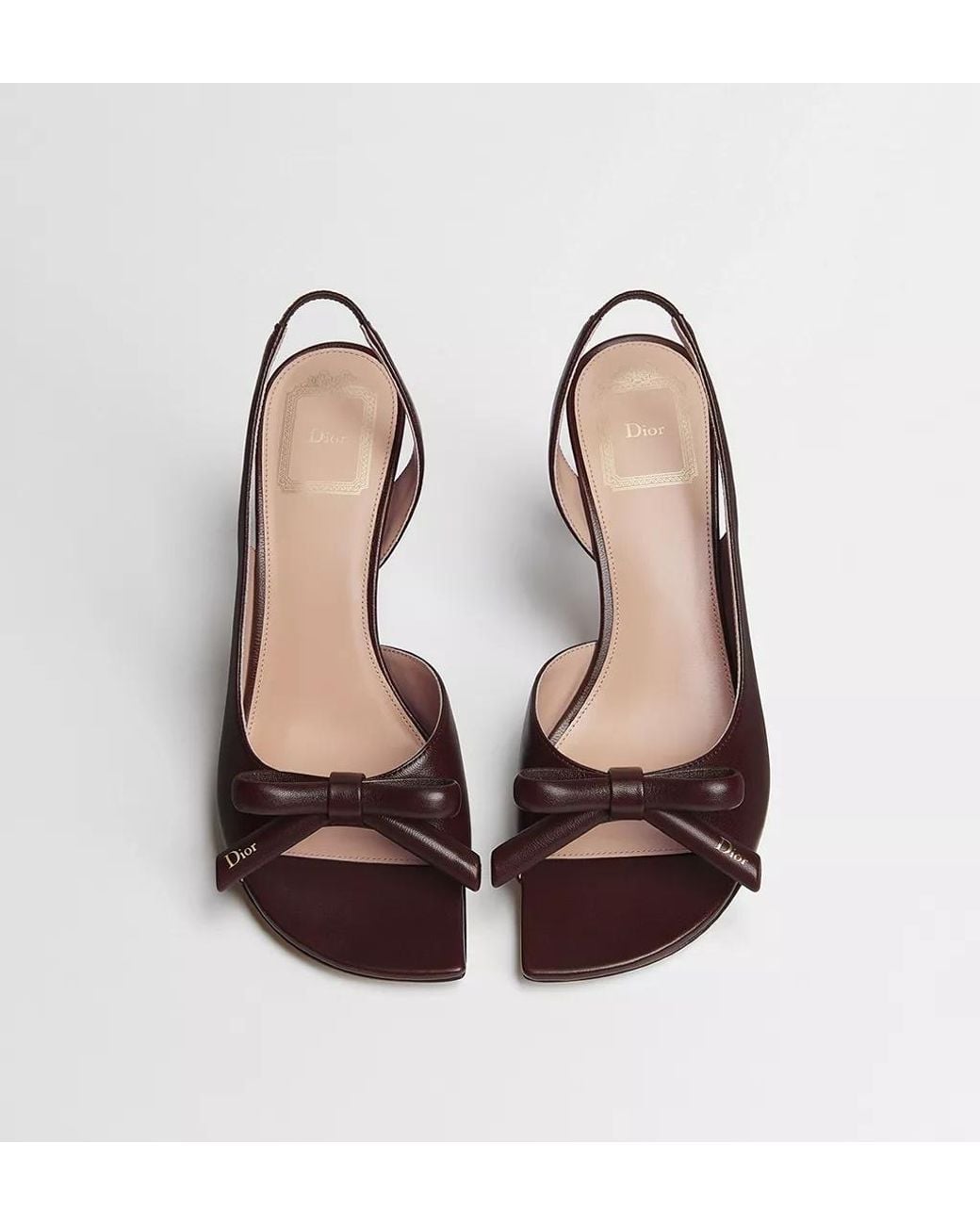 Dior Brown Bow Heeled Slingback Sandal