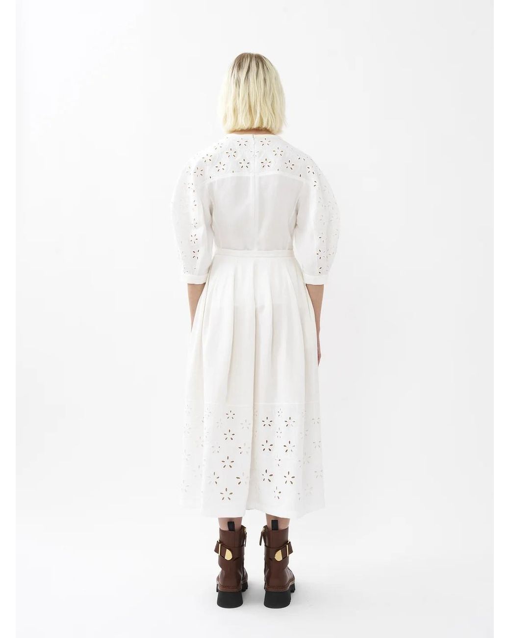 Chloé White Bubble Sleeve Blouse