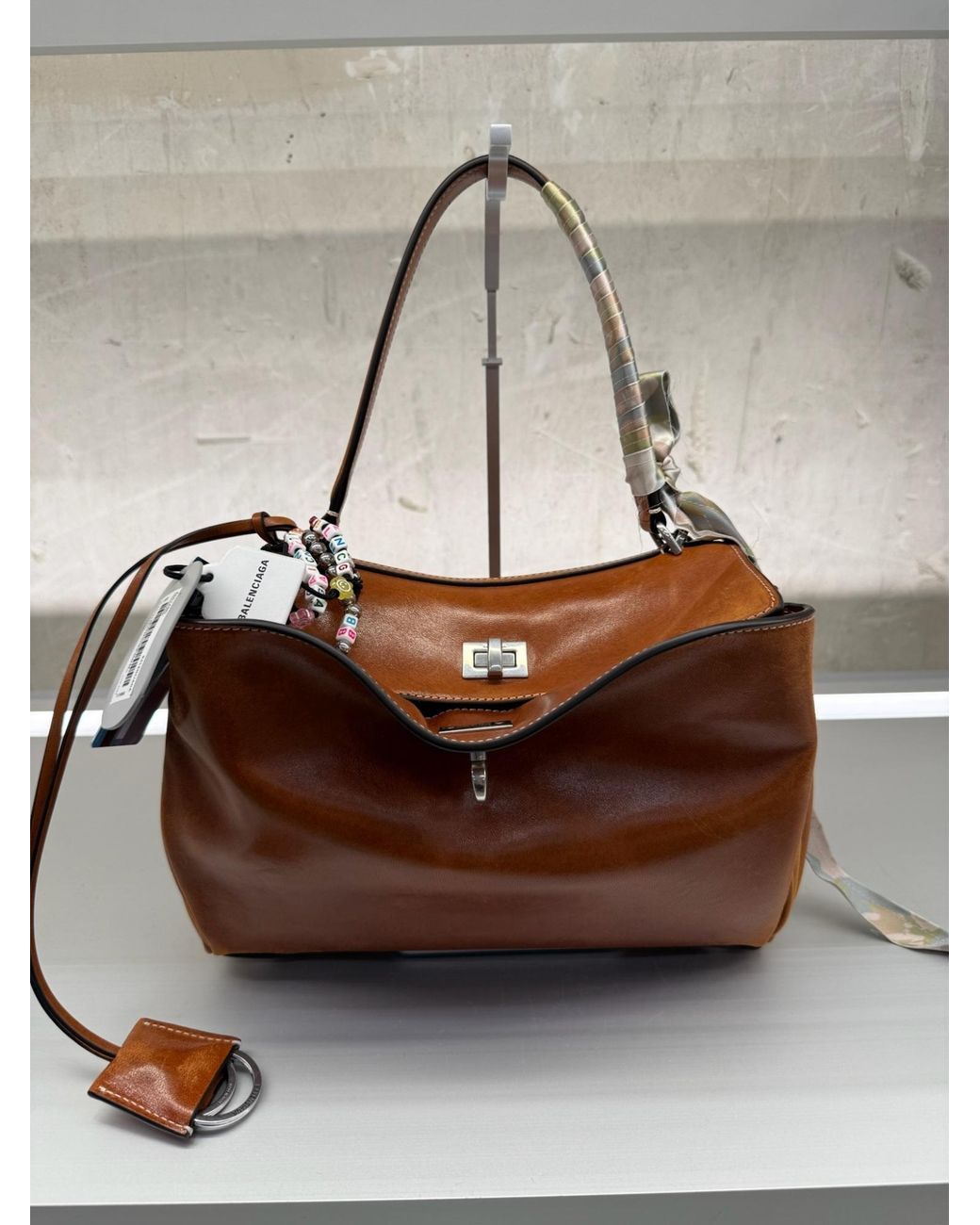 Balenciaga Brown Turn Lock Closured Small Rodeo Bag