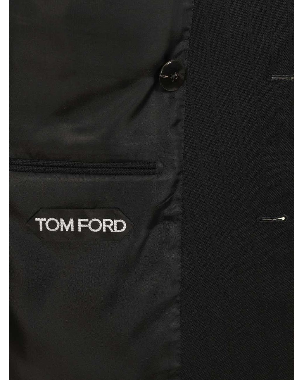 Tom Ford Black Satin Striped Blazer for men