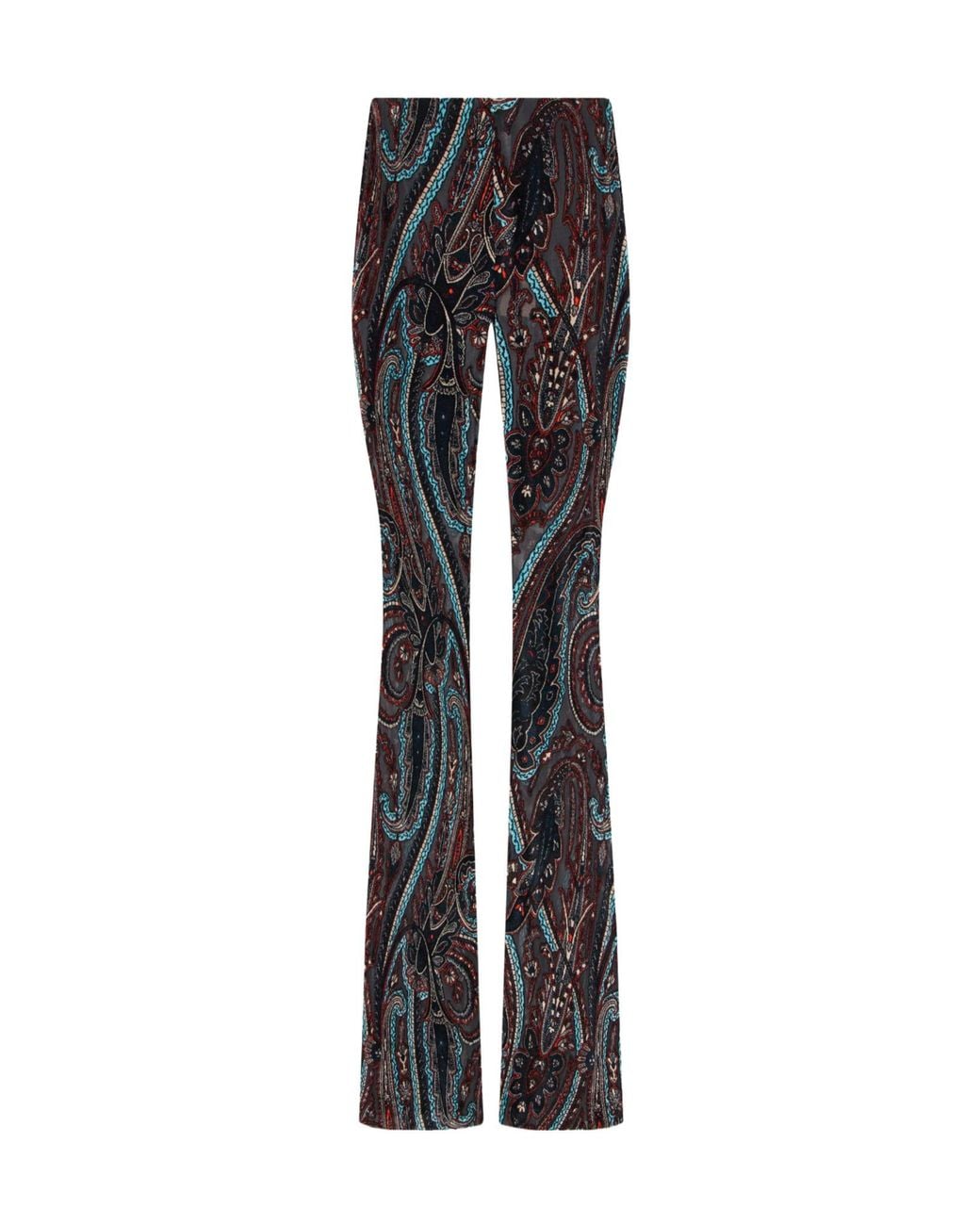 Etro Black Pattern Embellished Mesh Trousers