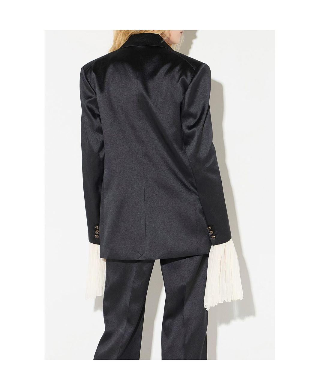 Elisabetta Franchi Blue Satin Single-Breasted Blazer