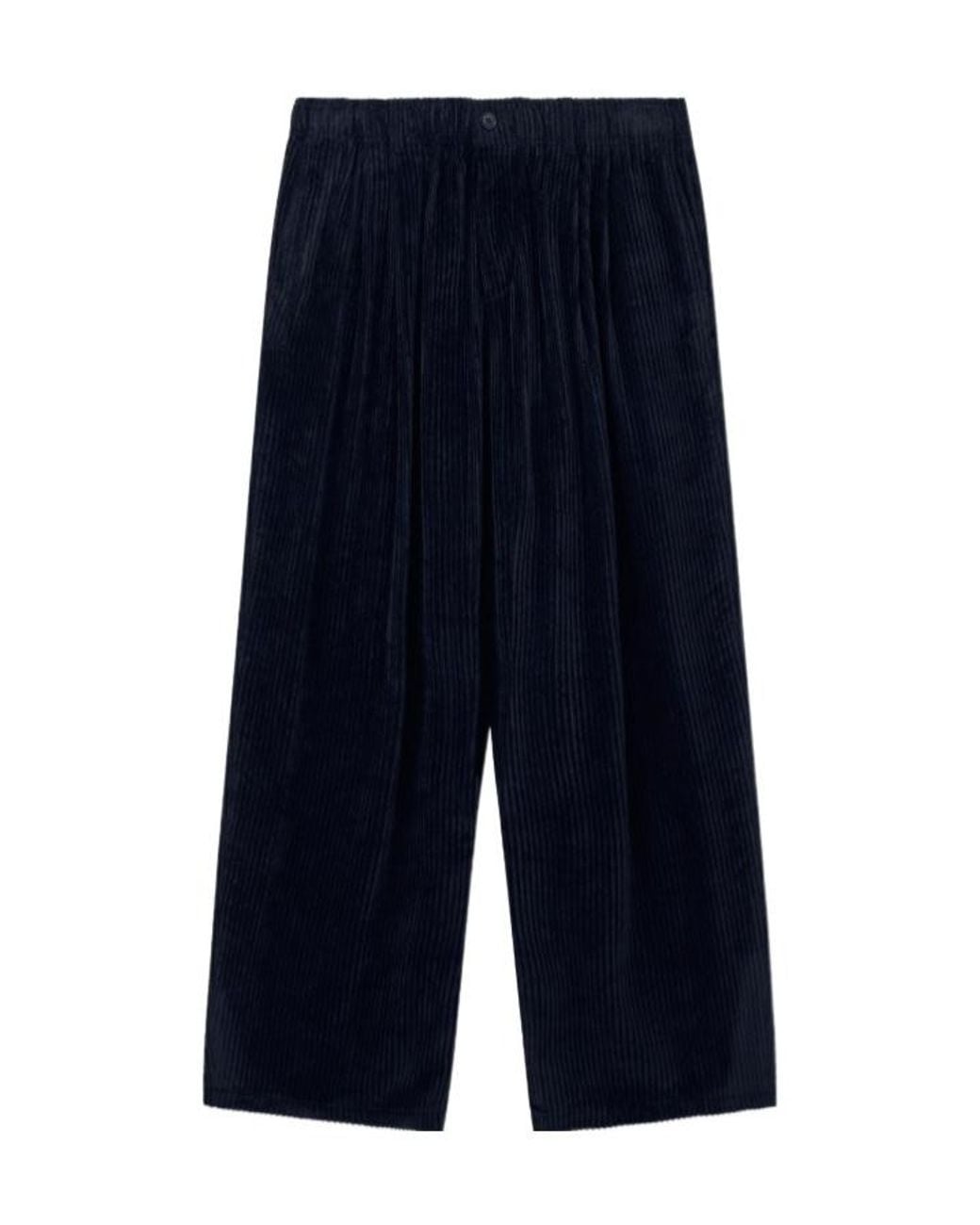 Giorgio Armani Blue Wide-Leg Corduroy Pants for men