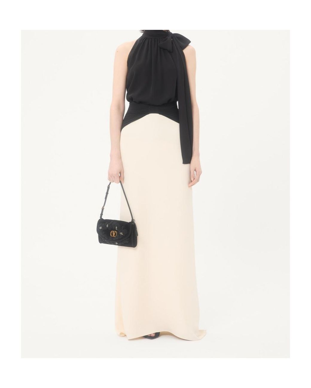 Valentino Natural Draped Waist Maxi Skirt