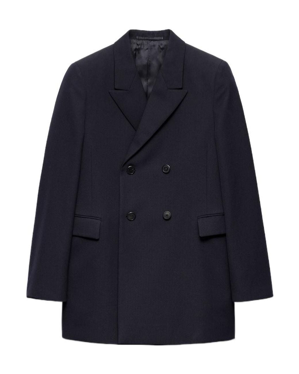 Prada Blue Double-Breasted Wool Jacket for men