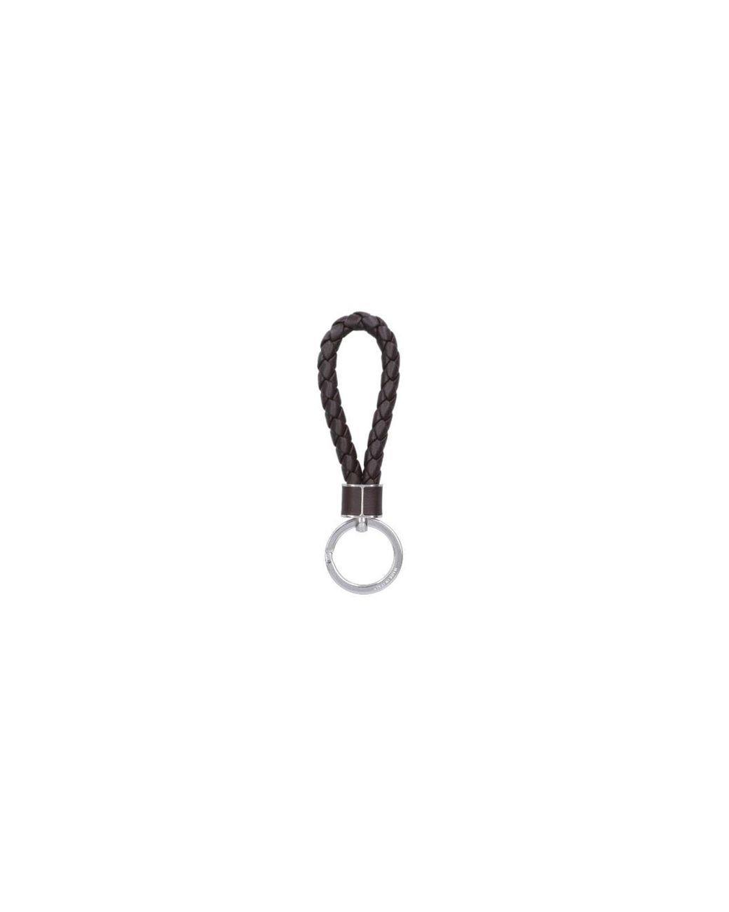 Bottega Veneta White Intreccio Key Ring for men