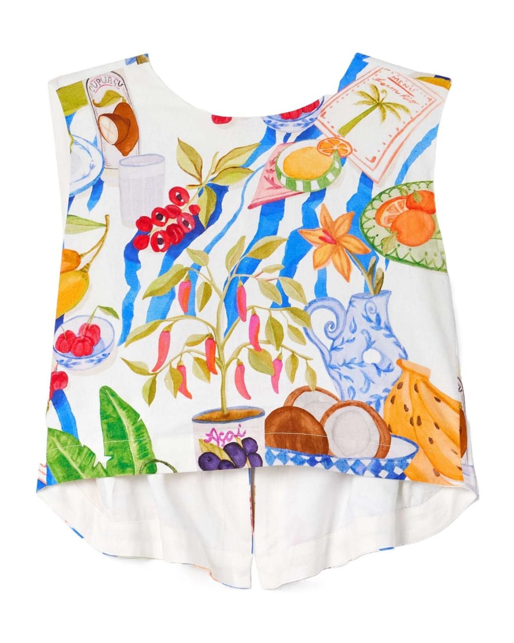 Farm Rio Blue Patterned Top