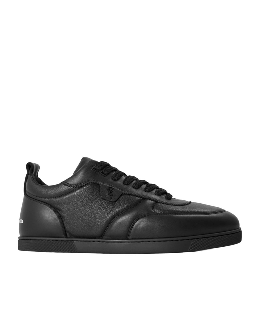 Christian Louboutin Black Solid Color Low Top Trainers for men