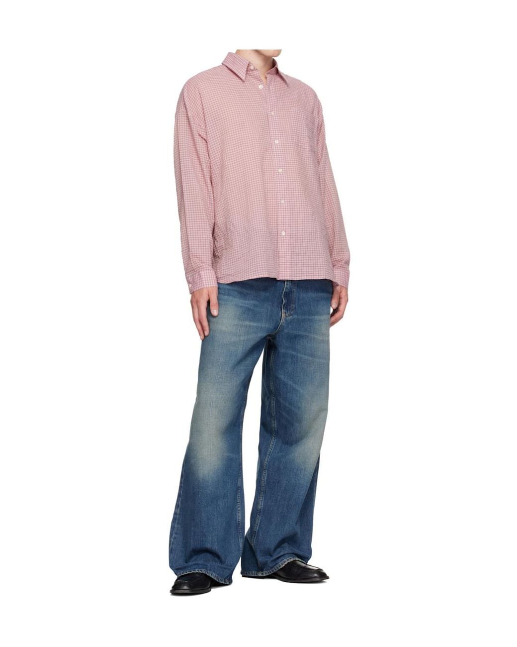 sunflower Blue Logo Patch Wide-Leg Trousers for men