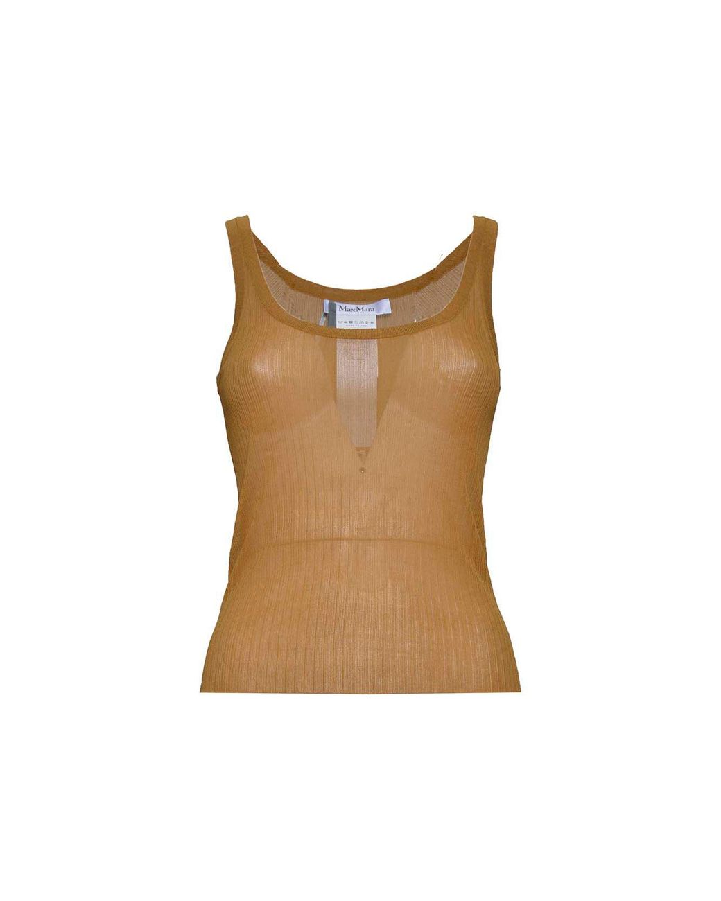 Max Mara Natural Bastia Sleeveless Ribbed Top