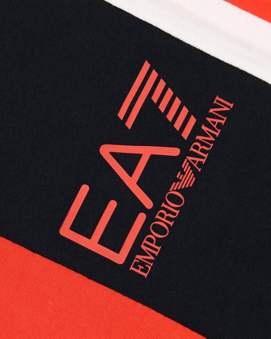 EA7 Orange Logo Printed T-Shirt With Round Neck for men