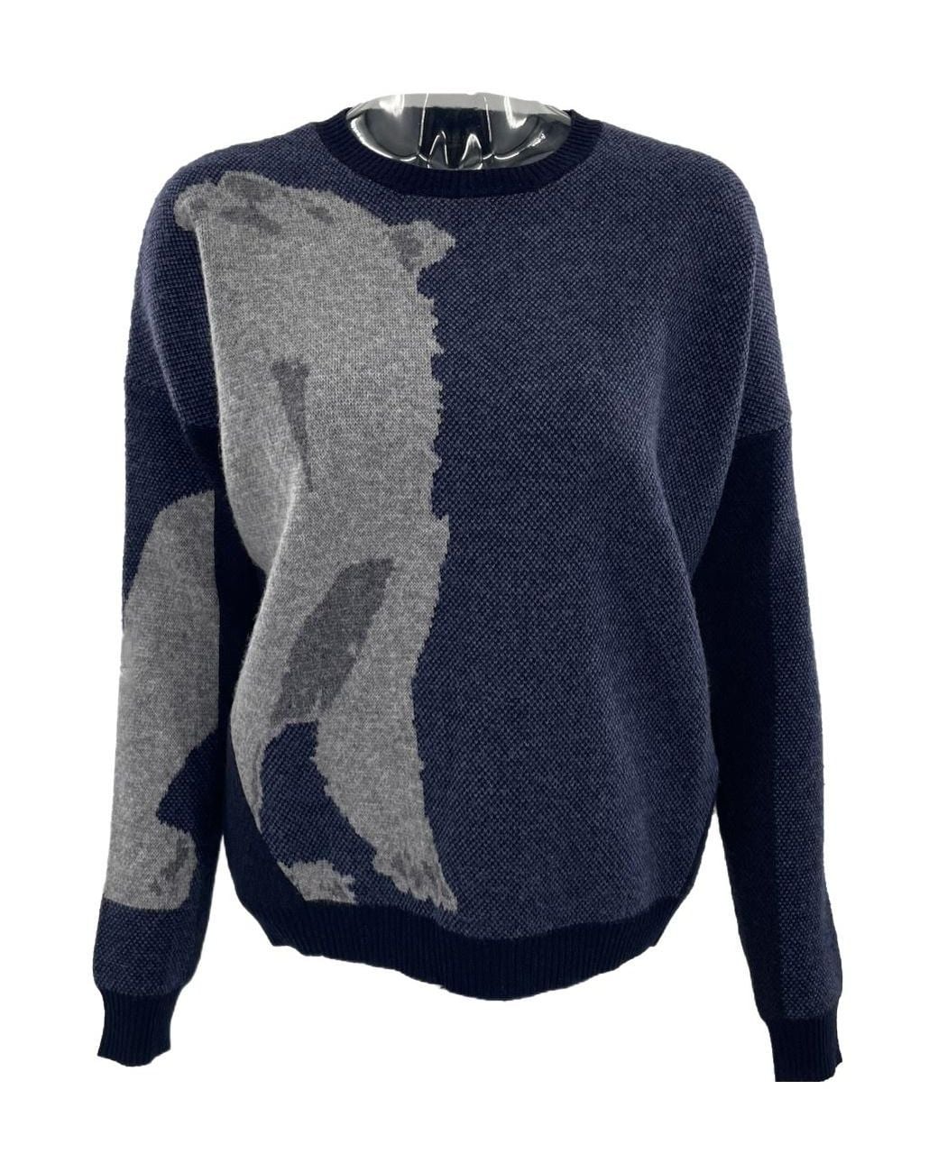 Weekend by Maxmara Blue Long-Sleeve Knit Top