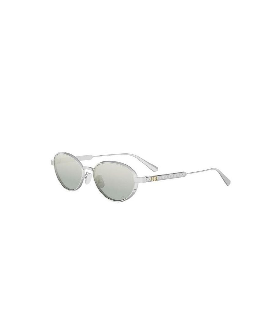 Dior White Eyewear Cannage R1U Oval Sunglasses