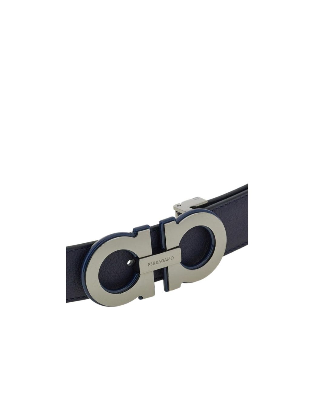 Ferragamo White Gancini Buckle-Logo Belt for men