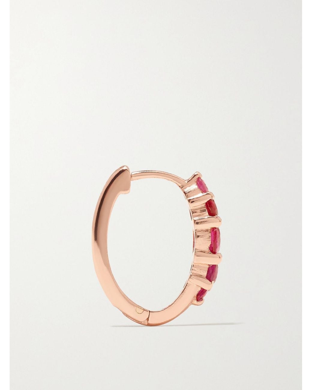 Ileana Makri Red 18-Karat Rose Ruby Hoop Earrings
