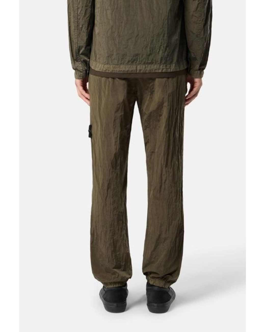 Stone Island Green Logo Patch Track Pants for men