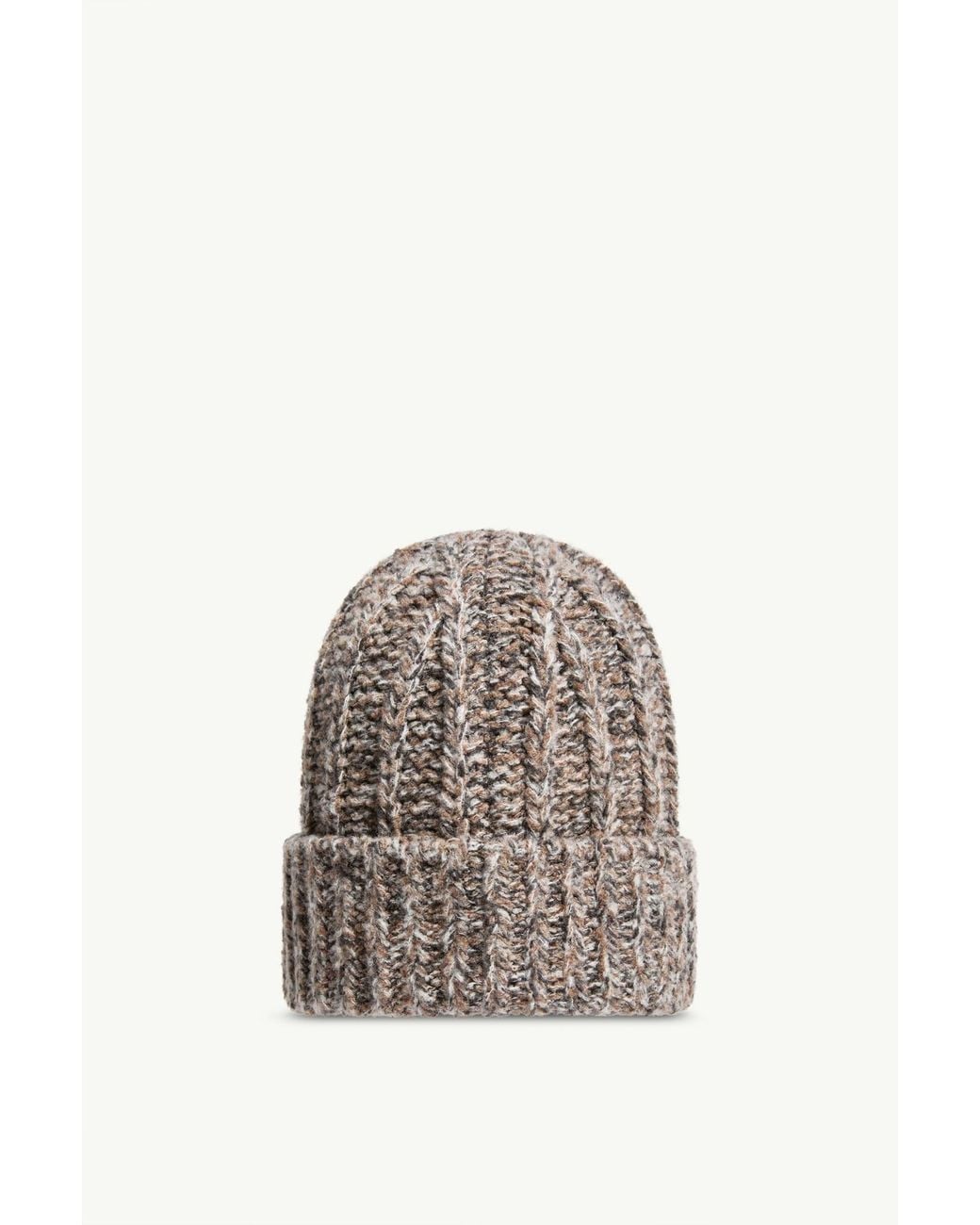 Moncler Gray Wool Blend Bouclé Knit Beanie for men