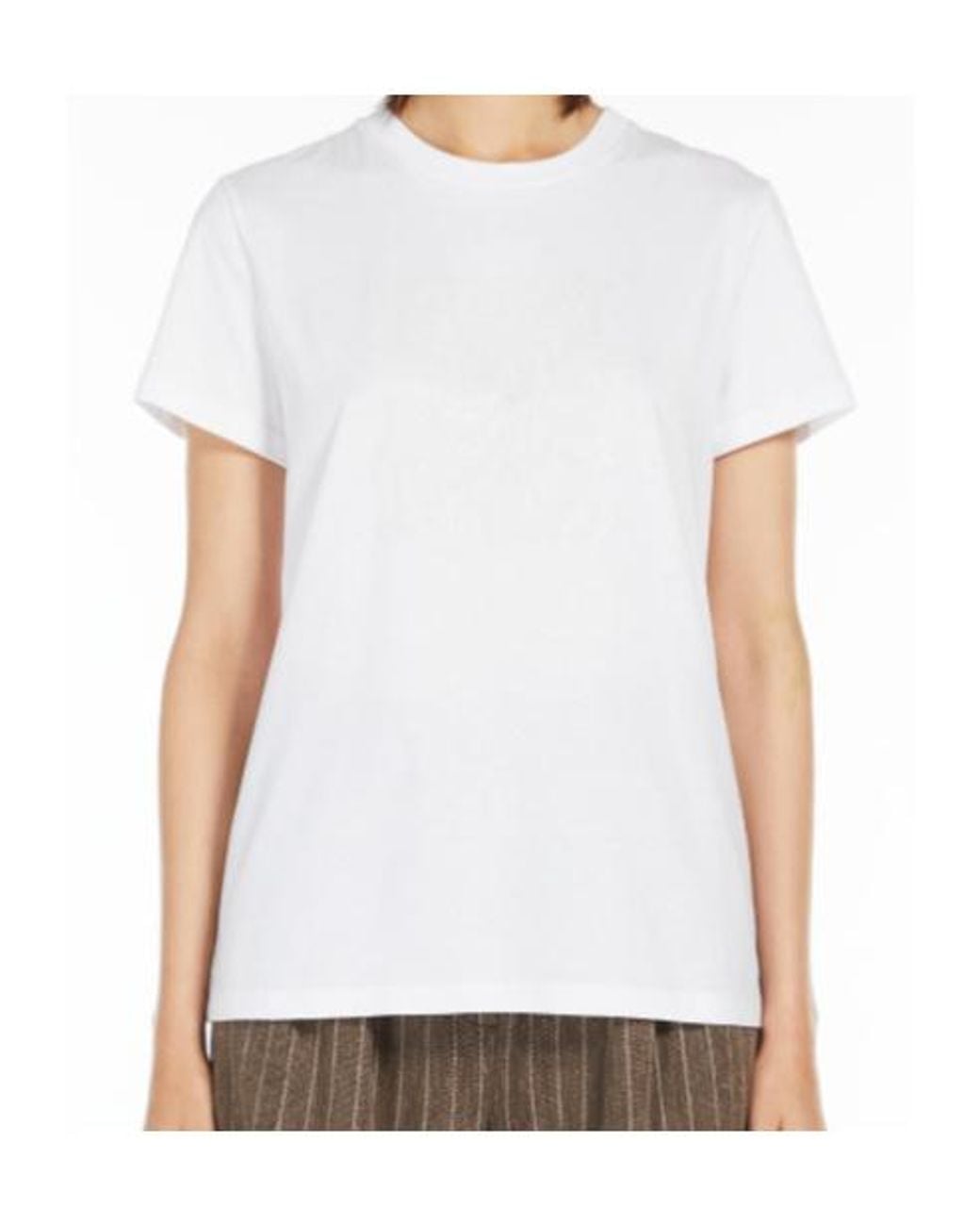 Max Mara White Giovane Logo Embroidered Crewneck T-Shirt