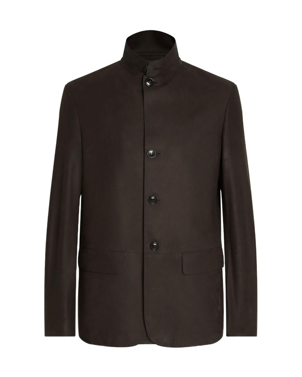 Zegna Black Il Conte Calf-Leather Jacket for men