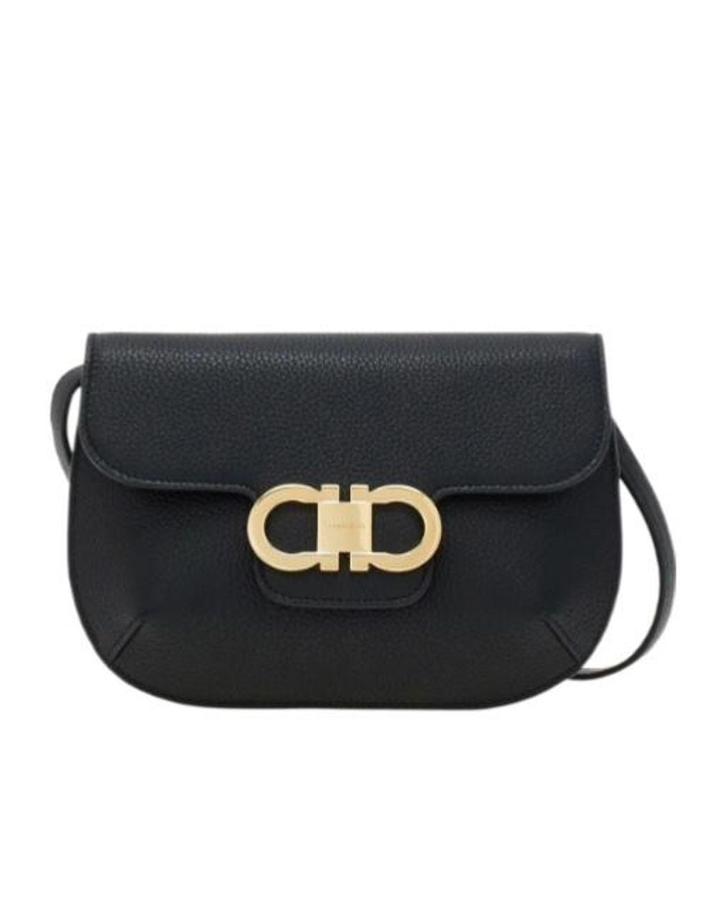 Ferragamo Black Ferragamo Logo Plaque Crossbody Bag